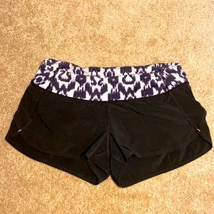 Lululemon Run Speed shorts 4 EUC purple leopard